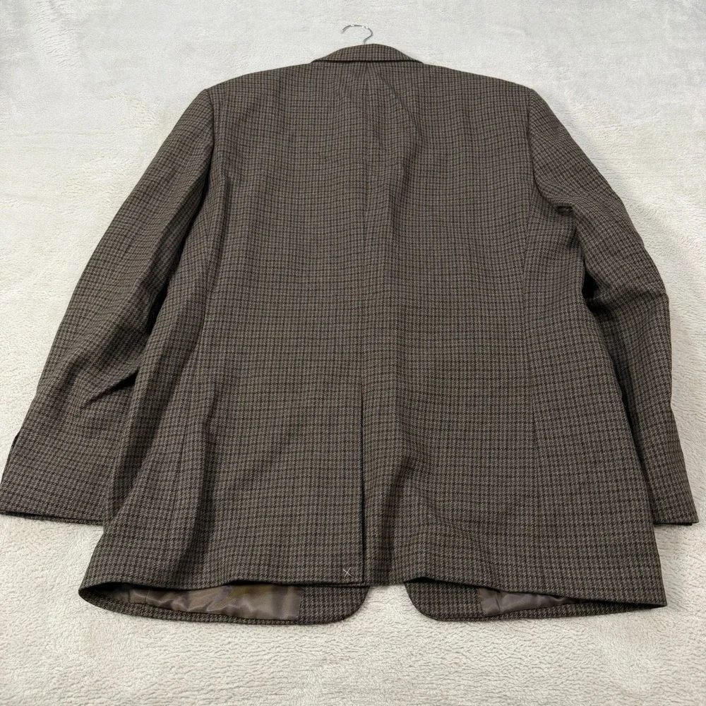 NEW Lauren Ralph Lauren Mens 42R Brown Houndstooth Wool 2-Button Blazer Jacket
